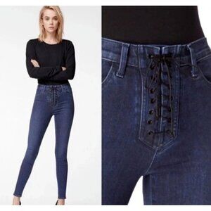 New J Brand Unphased Jeans Womens 26 Blue High Rise Lace Up Steph Shep